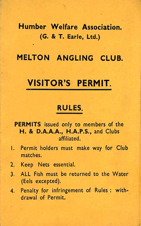Melton Angling Club permit