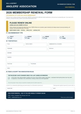 2026 H&DAA Membership Renewal Form preview